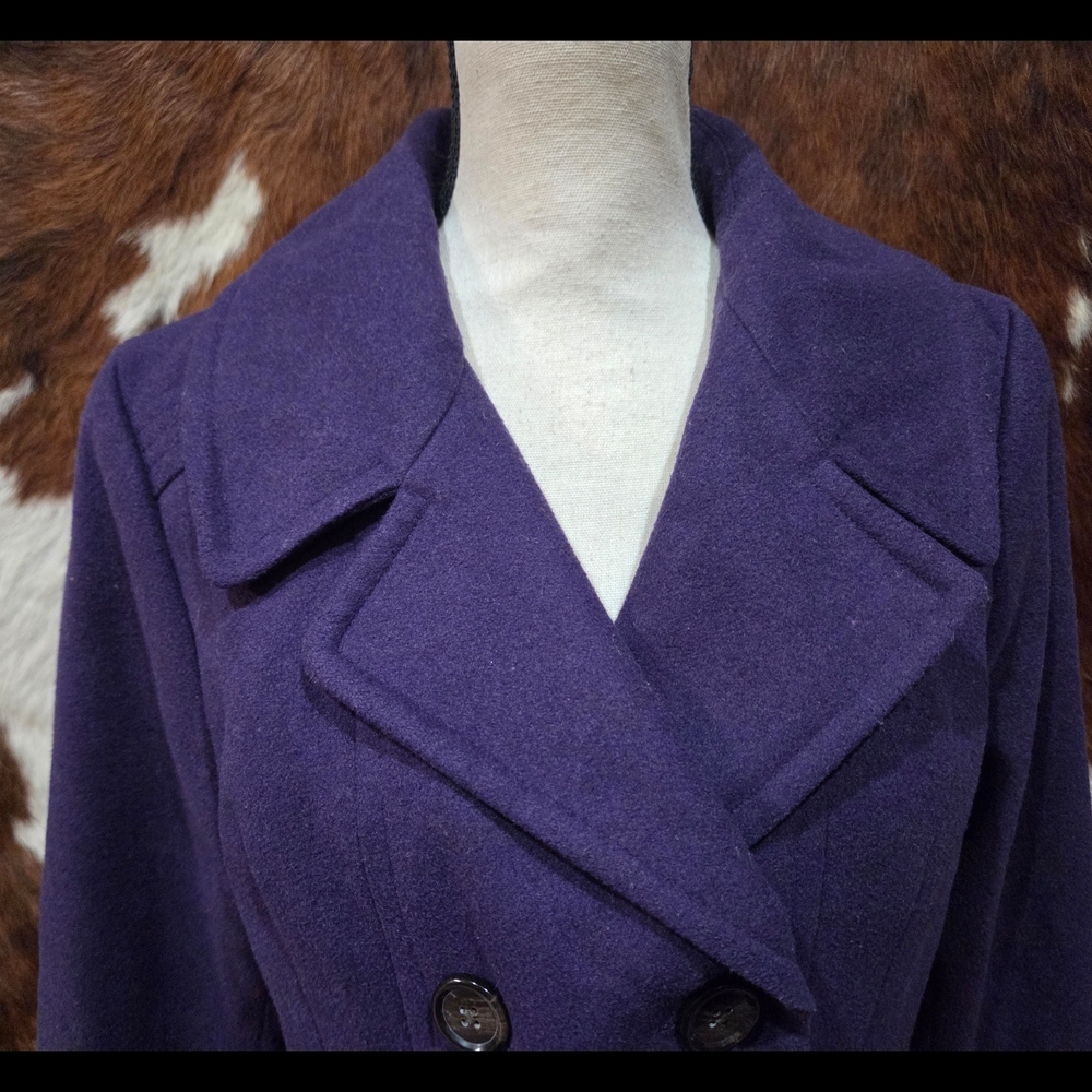 Relativity Women's Purple Pea Coat - Picture 3 of 11